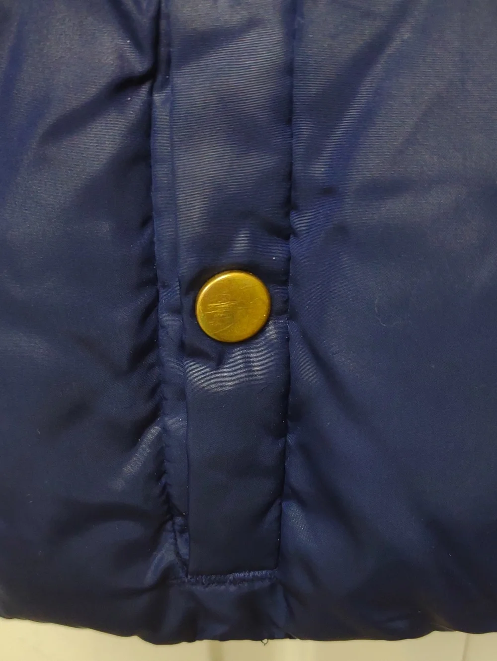 H&M Kids Full Zip Navy Blue Gold Button Snap Detail Front Pockets Puffer Jacket